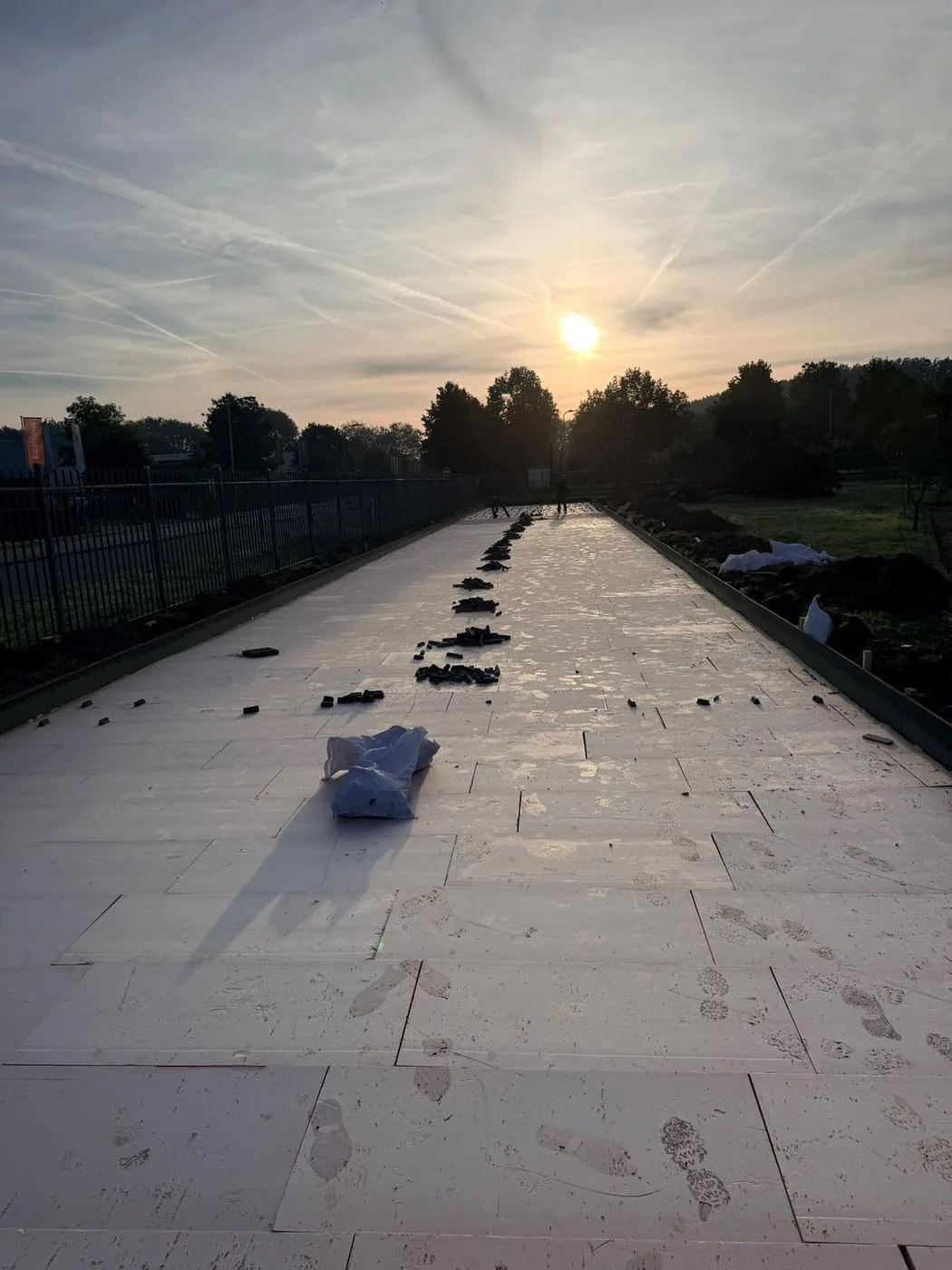 Isolatieplaten over de hele plaat gelegd